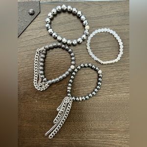 Silver and gray bracelet